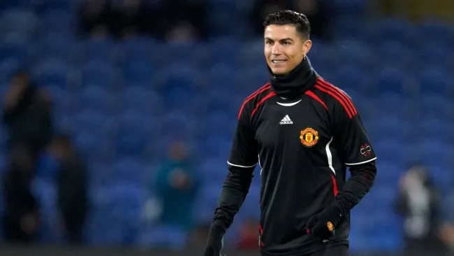 Cristiano Ronaldo previo a un partido con el United