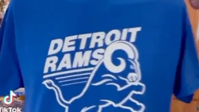 Playera de Detroit Rams creada por la tienda