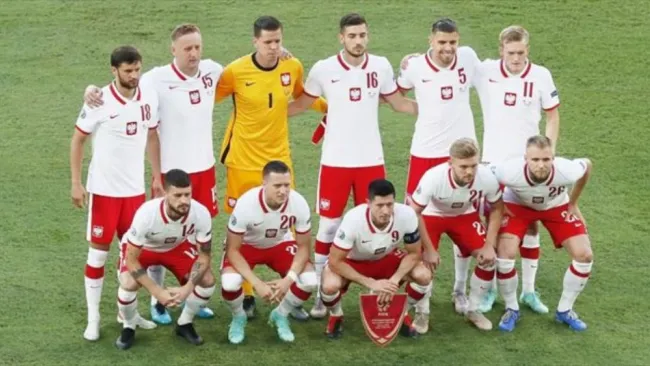 Selección de Polonia previo a un partido