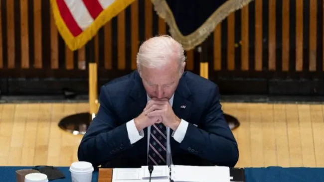 Joe Biden previo a una conferencia