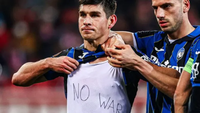 Ruslan Malinovskyi mostró el mensaje tras su anotación