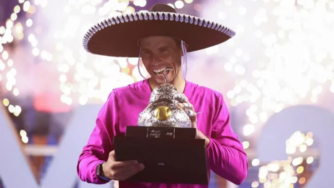 Rafael Nadal en festejo en Acapulco
