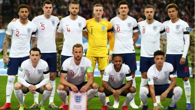 Selección de Inglaterra durante partido de la Eurocopa