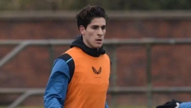 Santiago Muñoz en un entrenamiento del Newcastle
