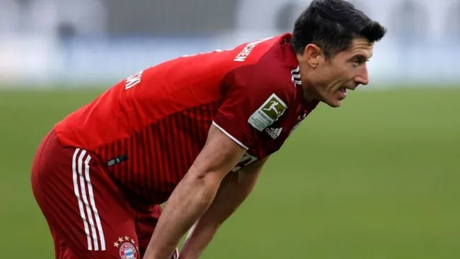 Robert Lewandowski durante el partido