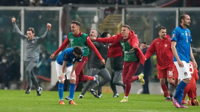 Macedonia del Norte tras vencer a Italia