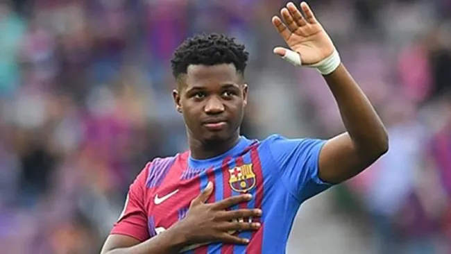 Ansu Fati, en un partido con Barcelona