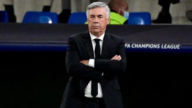 Ancelotti en un partido del Real Madrid 