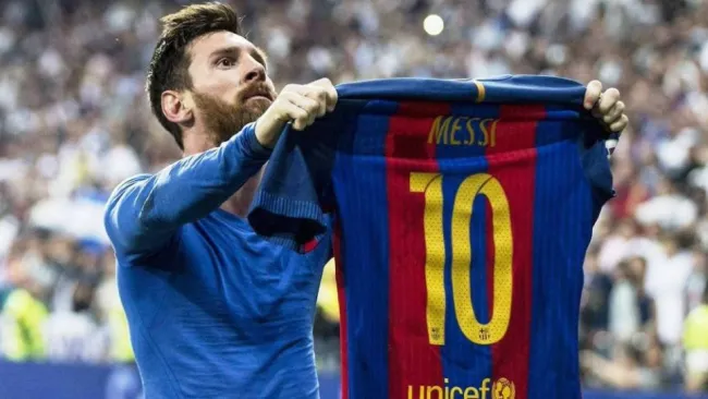 Lionel Messi festejando un gol