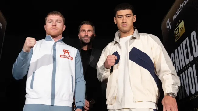 Canelo y Bivol previo a su pelea de este sábado