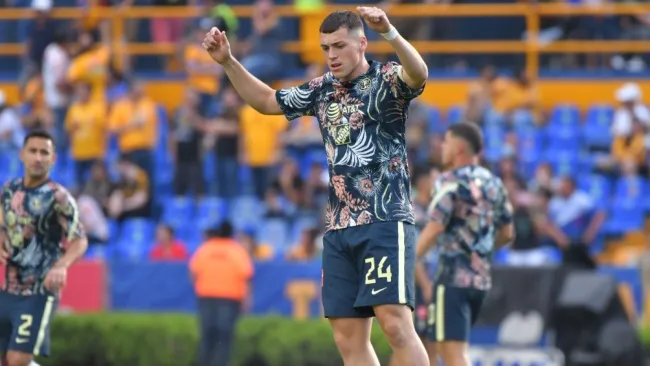 Viñas, en un entrenamiento de América