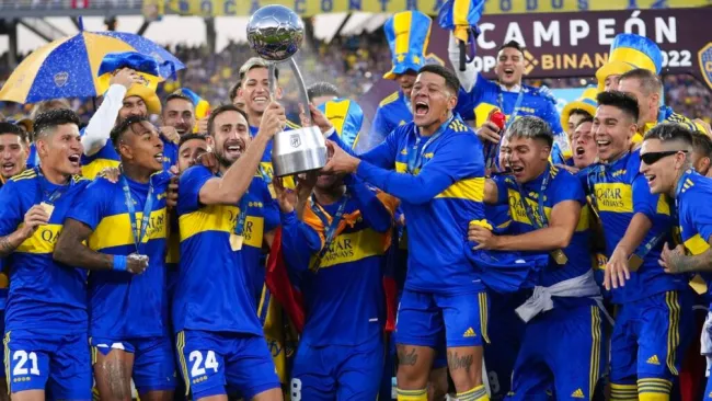 Boca Juniors celebrando el título