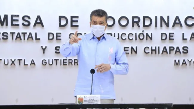 El gobernador de Chiapas, Rutilio Escandón Cadenas