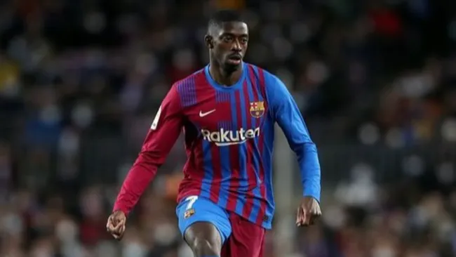 Dembélé jugando partido de LaLiga con Barcelona
