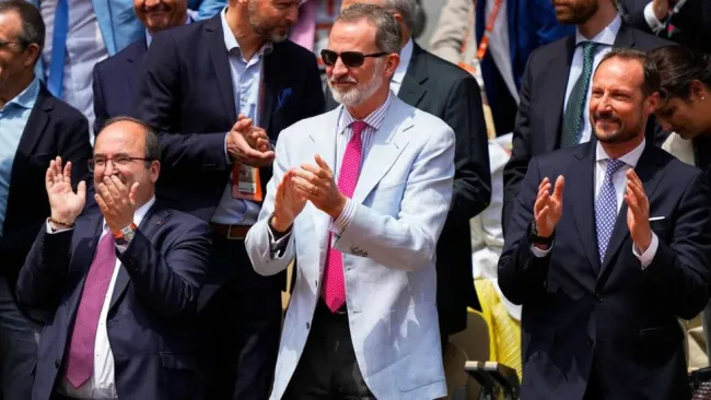 Rey Felipe animando a Rafael Nadal