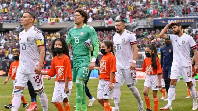 Jugadores de México previo al partido