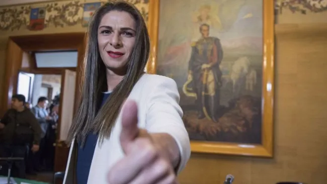 Ana Gabriela Guevara previo a una conferencia de prensa