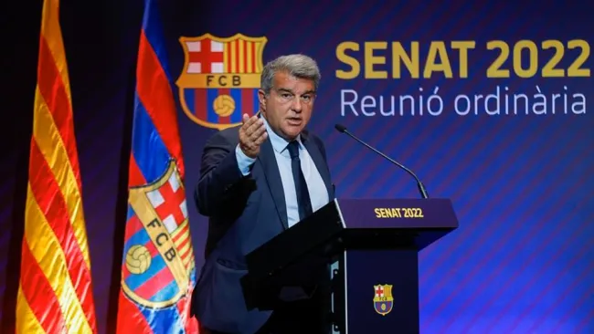 Joan Laporta en conferencia de prensa