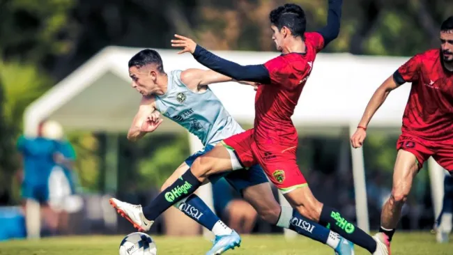Fidalgo durante el partido de preparación
