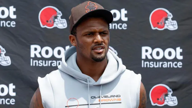 Deshaun Watson en conferencia de prensa