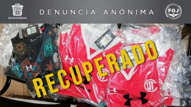 Jerseys de Toluca recuperados