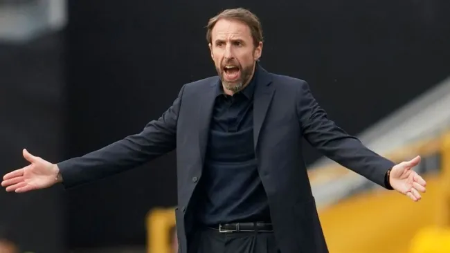 Gareth Southgate durante un partido de Inglaterra
