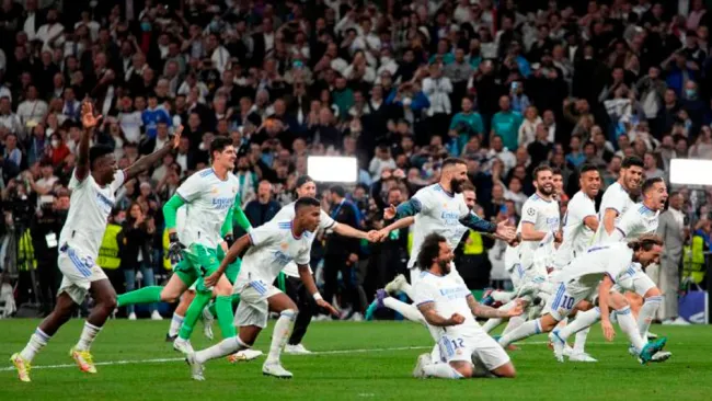 Real Madrid celebrando su pase a la Final de Champions League