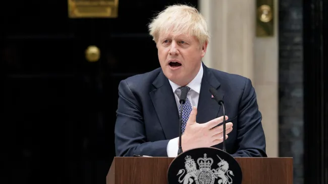 Boris Johnson en conferencia de prensa