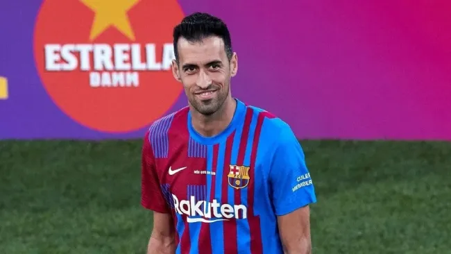 Sergio Busquets en partido con los Blaugranas