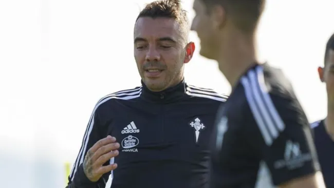 Iago Aspas entrenando con el Celta de Vigo
