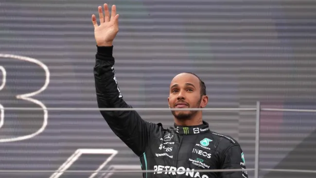 Lewis Hamilton celebra podio durante el GP de F1 de Austria