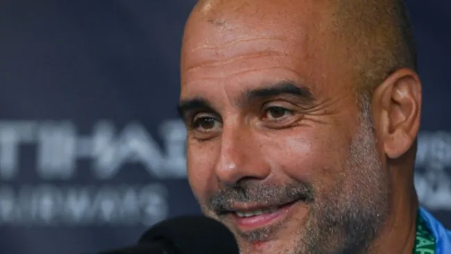 Pep Guardiola en conferencia de prensa