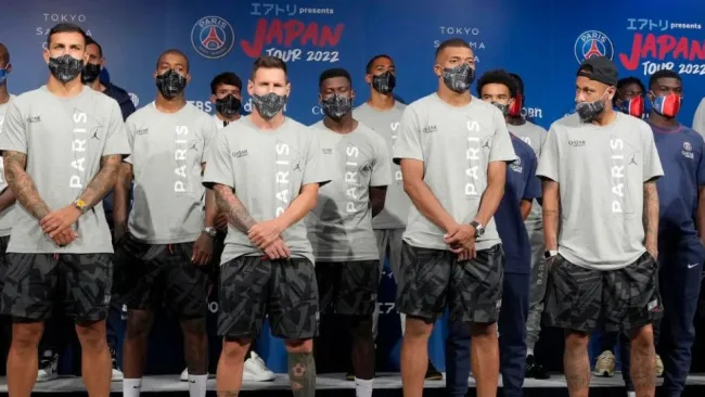 Jugadores del PSG en la pretemporada del equipo