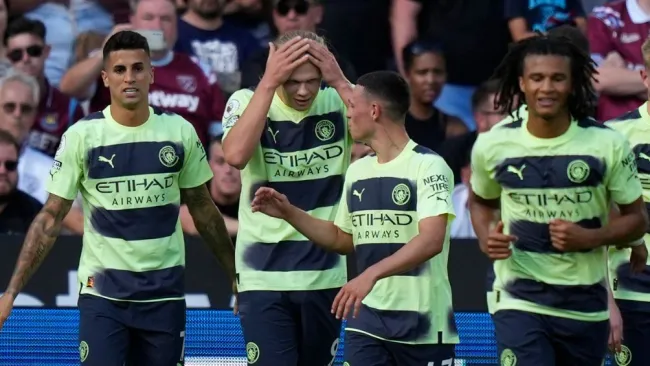 Haaland en su debut con el City