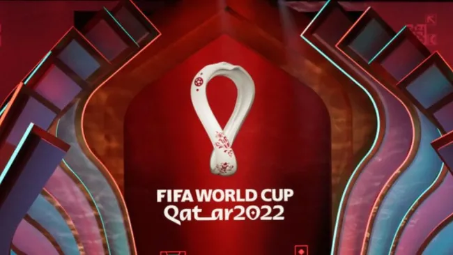 Logotipo de Qatar 2022 en el sorteo