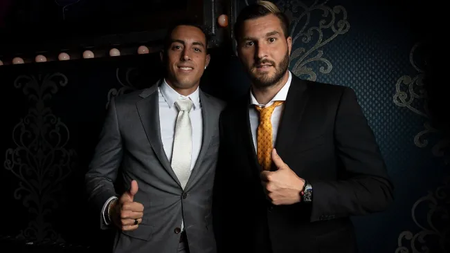 André-Pierre Gignac y Rogelio Funes Mori en 2018