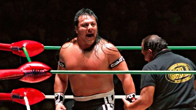 Último Guerrero durante una lucha