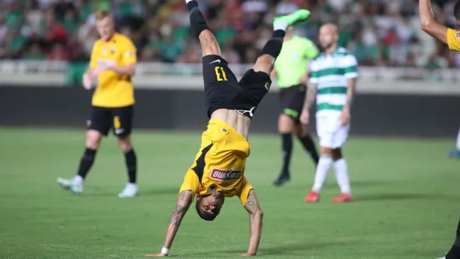 Orbelín Pineda marcó su primer gol en la Liga de Grecia