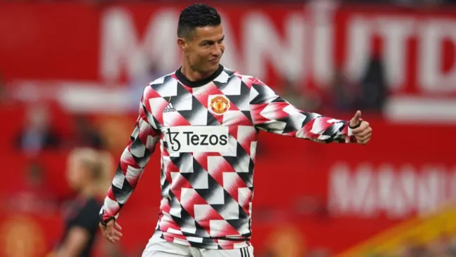 Cristiano Ronaldo previo a un partido del Manchester United