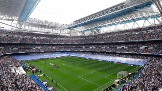 Santiago Bernabéu en un partido del Real Madrid