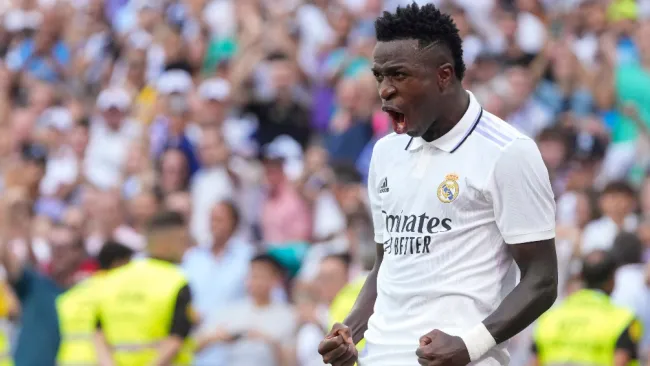 Vini Jr. celebrando su gol