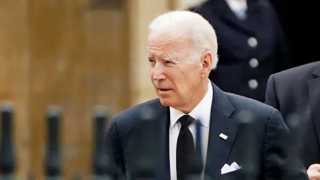 Joe Biden previo al funeral de la Reina Isabel II