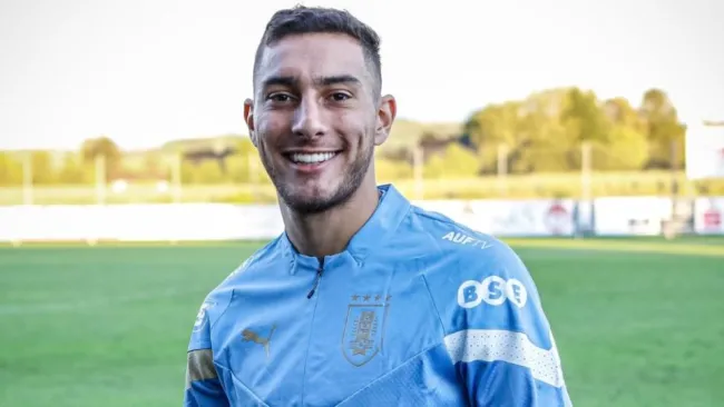 Sebastián Cáceres con la Selección de Uruguay