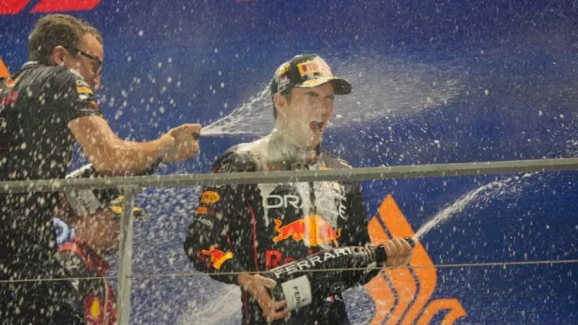 Checo Pérez tras su victoria en Singapur