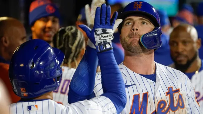 Jugadores de Mets en festejo