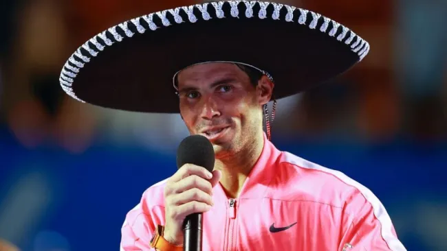 Rafa Nadal tras ganar un Abierto Mexicano de Tenis