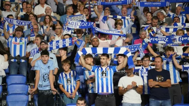 Fanáticos de la Real Sociedad durante un partido