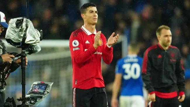 Cristiano Ronaldo tras un partido del Manchester United