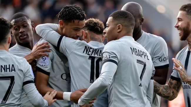 PSG en celebración de gol 