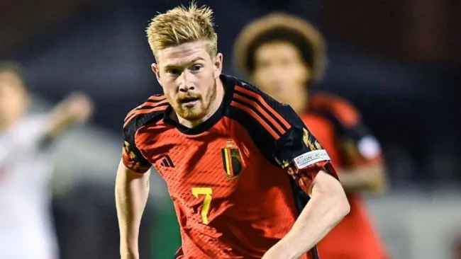 Kevin De Bruyne durante un partido de Bélgica